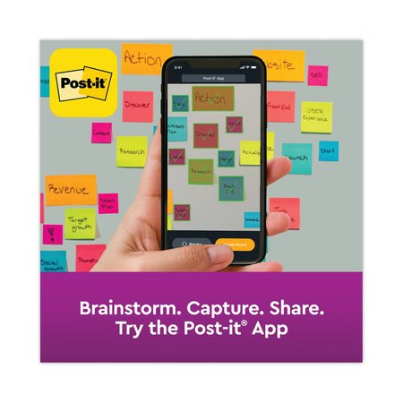 Post-It Note, Super Sticky, Ne, PK12 654-12SSAN